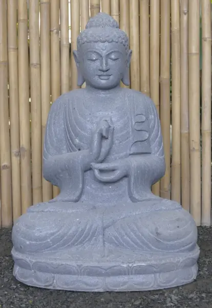 Product image of the product “Seated Buddha, position Dharmachakra, 66 x 51 x 95 cm, riverstone grey ”